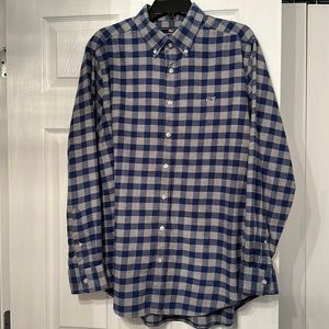 Vineyard Vines slim fit whale shirt 100% cotton flannel plaid button down large